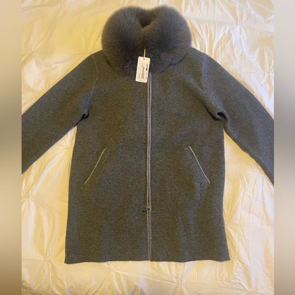Adesi - Italian Designer - Authentic/Real Fox Fur & Cashmere sweater/jacket